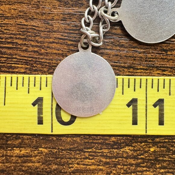 VTG Solid Sterling Silver 925 Name Tags ID Chain Bracelet Size 7" Length - Picture 15 of 16
